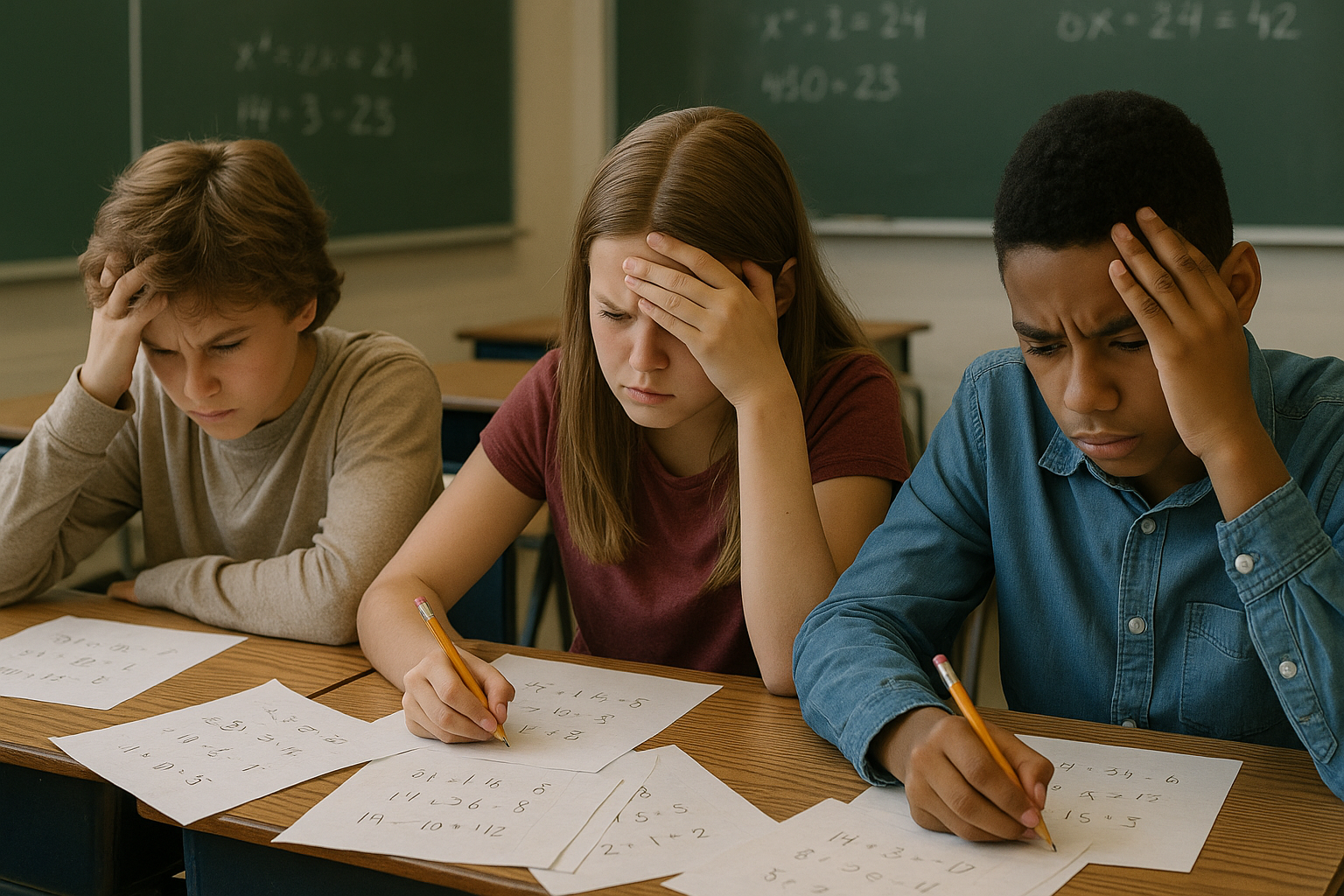 Students struggling with math
